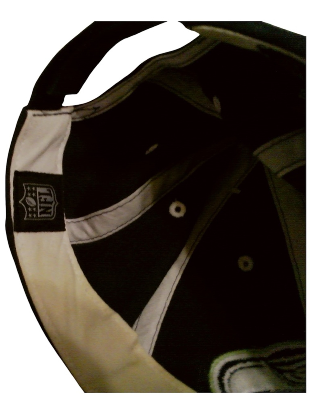 NFL Black and White Interior Panel Baseball Cap - Picture 2 of 6